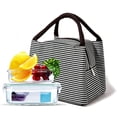 thumbnail image 3 of Kyusrd Lunch Box Insulated Reusable Portable Stripe oxford clothLunch Bag With Zipper and Hand Held Leakproof cooler Bag for Work Lunches Outdoor Picnics Lunch Box for Women Men, 3 of 9