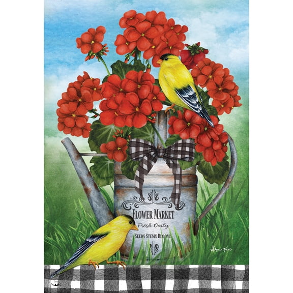 Briarwood Lane Summer Garden Flag 12x18 For Outdoor Geranium Watering Can For Summer Garden Flag Flags For Outside