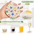 thumbnail image 2 of Yayeee 6 PCS Drink Coasters with Holder Set Woven Absorbent Round Tabletop Hot Pad, Blue Retro Triangles, 2 of 7