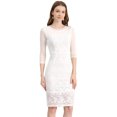 thumbnail image 1 of INSPIRE CHIC Women's 3/4 Elegant Lace Kness Length Dresses, 1 of 6