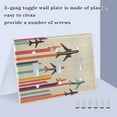 thumbnail image 3 of Yayeee Toggle Light Switch Wall Plate 2-Gang 4.56"x4.48" Decorative Outlet Cover, Flying Planes, 3 of 7