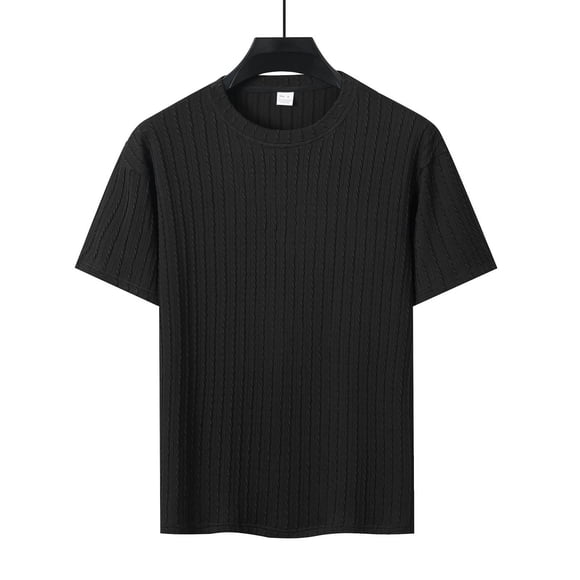 pstuiky Mangas cortas para hombre, Camisas casuales de manga corta con cuello redondo y textura de color sólido para hombre camisas casuales para hombre s