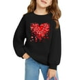 thumbnail image 3 of GaThRRgYP Spring Tops for Women,Women's Plus Size Summer Tops,Boys and Girls Valentine's Day Printed Fashionable and Cute Round Neck Printed Long Sleeved Hoodie Top Black#4 5 Years, 3 of 3