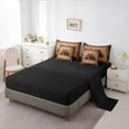 thumbnail image 6 of Homewish Wild Animal Deer 7-Piece Twin Bedding Sets,Safari Bear Paws Bedding Comforter Set,Black Tan Sheet Sets For Boys Kids,Ultra Soft Home Decor Reversible, 6 of 9