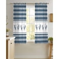 thumbnail image 4 of Farmhouse Blue Plaid Sheer Curtains 45 Inch Length 2 Panels Set for Living Room/Bedroom, Vintage Country Cock Checkered Kitchen Curtains Grommet Semi-Sheer Curtains Drapes Window Treatments 42"x45"x2, 4 of 7