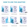 thumbnail image 4 of 4 USB Port All in One Universal International Plug Adapter World Travel AC Power Charger with AU US UK EU Plug Workhe, 4 of 8
