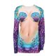 thumbnail image 1 of Halloween Party Long Sleeve T-shirt Average Size Mermaid Cosplay Slouchy Shirt Marine Shell Printed Clothes, 1 of 3
