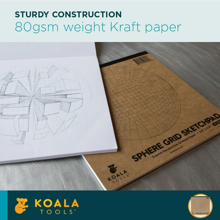Koala Tools  Drawing Perspective (1 and 2-Point) Large Sketch Pad