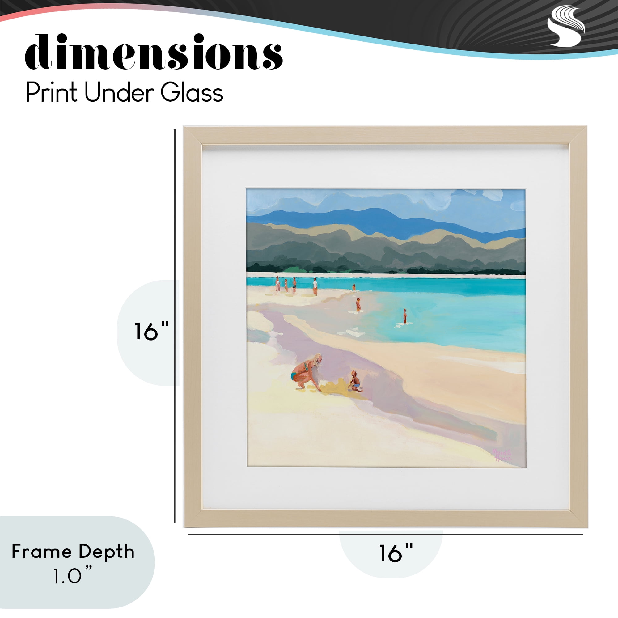 Stupell Industries Mother & Child Beach Scene Birch Framed Print Under Glass, design by Meredith Howse
