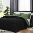 thumbnail image 2 of D.N.G. BEDDINGS 1 Piece Luxury Reversible Diamond Pattern Comforter Premium Super Soft, All Season 800 TC, 100% Egyptian Cotton Twin/Twin XL Size Moss/Black Solid Color, 2 of 7