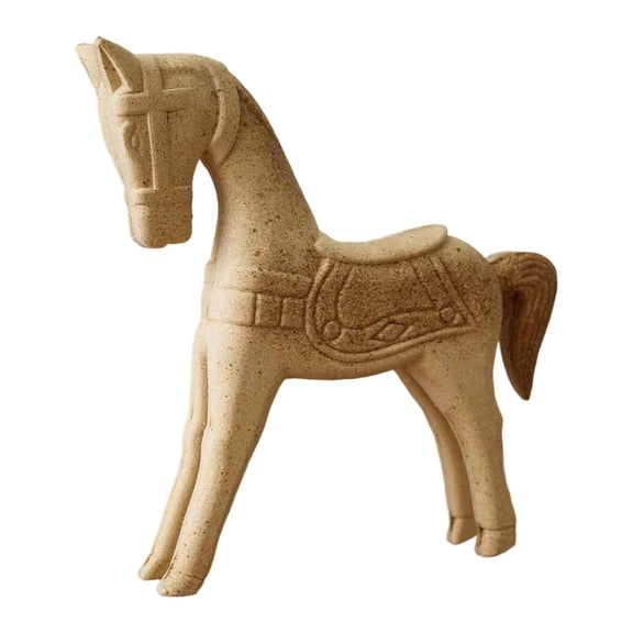 kowaku Horse Figurine, Unpainted Wooden Horse Sculpture, Craft Figure, Blank Animal Ornament, DIY Painting, Creative Design for Desk, Living Room, Office, Ho Style E
