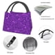 thumbnail image 4 of Easygdp Purple Glitter Bolsa de Almuerzo Insulada Reutilizable, Bolsa de Mano y Bandolera para Oficina, Trabajo, Viajes, 4 of 6