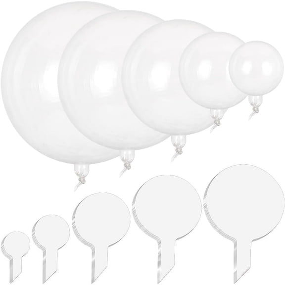 100 Pcs 5 Size Bobo Balloons Kit - 6.1/8.7/11.4/13.4/14.6 inch Clear Balloons - Decor