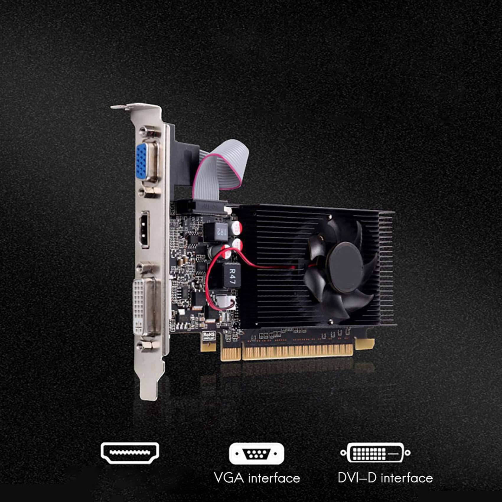2X GT 610 1G Ultra-Fast Graphics Card 1GB 64Bit DDR3 810/500MHz PCI-E 1.1 X16 Small Chassis PC Gaming