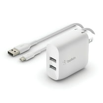 Belkin BoostCharge - - 24 Watt - 4.8 A - 2 output connectors (USB) - white