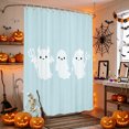 thumbnail image 4 of Shower Curtains for Bathroom-36"x72",Halloween White Ghost on Light Blue Waterproof Bath Curtain Grommet Shower Curtain Set with Hooks, 4 of 9