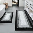thumbnail image 4 of Ileading 2 Piece Bath Rug Set Microfiber Washable Non Slip Bathroom Rug and Mat Set, Black, 4 of 8