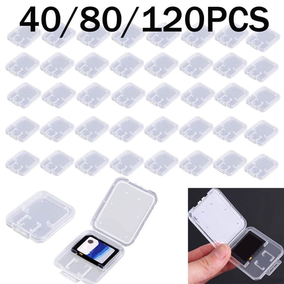 40/80/120 Pcs Case Holder for Micro SD SDHC Memory Card Box Storage Hard Plastic