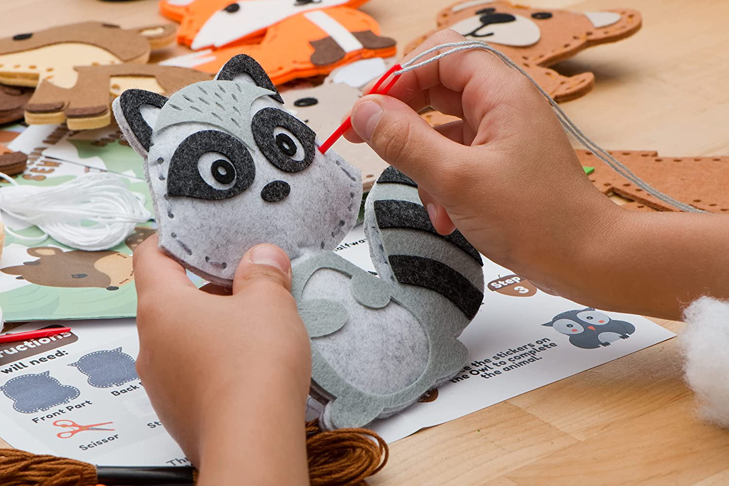  Dezzy's Workshop Sewing Kit for Kids - Woodland Animals Kids  Sewing Kit - Make Your Own Stuffed Animal Kit - Felt Stitch Art and Craft  Toys for Boys and Girls 