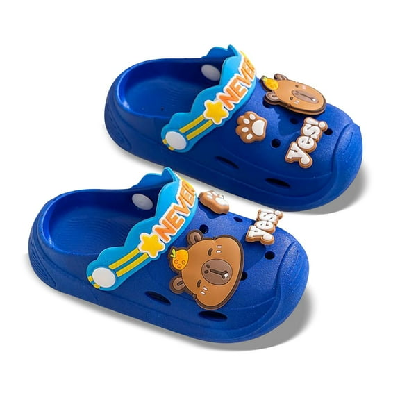 Kids Summer Sandals Boys Outdoor Beach Shoes Unisex Clogs On Water Shoes For Toddler Children Lightweight Casual Boys Sandals Blue 32
