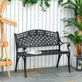 thumbnail image 2 of Outsunny 2-seater Aluminum Garden Bench Outdoor Loveseat Chair for Outdoor, Patio, Yard, Lawn with Floral Pattern, 2 of 10