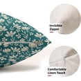 thumbnail image 3 of Teal Pillow Covers 12x20 Set of 2 Vintage Floral Rustic Old Style Cute Flower Print Rectangle Decorative Outdoor Pillowcases Seasonal Farmhouse Throw Cushion Case Couch Sofa Bed Decor, 3 of 6