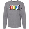 thumbnail image 3 of Inktastic Be Kind Stencil LGBT Rainbow Long Sleeve T-Shirt, 3 of 5