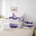 thumbnail image 6 of Manfei Modern Marble 7pcs Bedding Comforter Set for Female, Purple Gold Watercolor Queen Bedding Sets, Abstract Ombre Reversible Queen Sheet Sets, Microfiber Bedroom Decor, 6 of 8