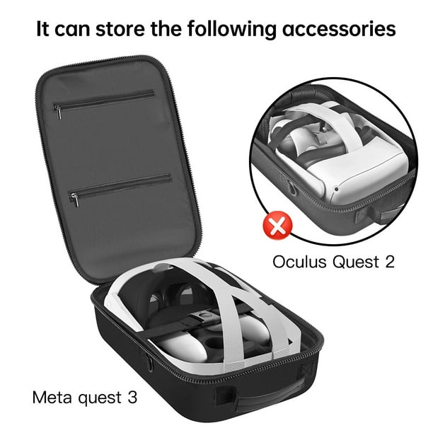 Binsuca Hard Carrying Case for Oculus Quest 3 Accessories, Clear