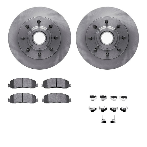 Dynamic Friction Company Front Brake Rotors with Ultimate Duty Performance Brake Pads includes Hardware 6412-54270