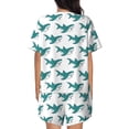 thumbnail image 3 of Kdxio Cartoon Shark Print Pajamas Sets for Women Short-Sleeved Pjs with Lounge Shorts Two Piece Sleepwear S-4XL, 3 of 9