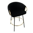 thumbnail image 3 of LumiSource Black Metal, Gold Metal, Black Velvet Claire Counter Stool - Set of 2, 3 of 8