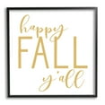 thumbnail image 4 of Stupell Industries Happy Fall Y'all Casual Yellow Seasonal Typography Graphic Art Black Framed Art Print Wall Art, Design by Lettered and Lined, 4 of 5