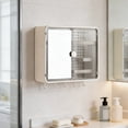 thumbnail image 4 of White Wall Mounted Bathroom Storage Cabinet Featuring Double Doors And Pegboard For Comprehensive Vanity And Bathroom Organization, 4 of 7