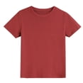 thumbnail image 2 of UACY Little Girls Boys Short Sleeve T-Shirt Cotton Solid Tees for Toddlers Solid Basic Cotton Crewneck Tee Workout Top Boys ﻿ (Brick Red, 12-18 Months), 2 of 9