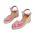 thumbnail image 6 of LTTVQM Womens Espadrilles Wedges Sandals Wedge Platform Sandals Mesh Comfortable Closed Toe Ankle Strap Buckle Casual Summer Wedge Heels Pink 40(US-8), 6 of 6