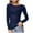 Blue, variant on Women's See Through Long Sleeve Seamless Arm Top Mesh Shirt Blouse