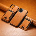 thumbnail image 5 of ELEHOLD Case for iPhone 15 Plus,2 in 1 Detachable Magnetic Leather Wallet Case with Card Holder Kickstand,Khaki, 5 of 6