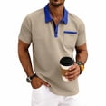 thumbnail image 2 of Klisyaur Mens Casual Shirt Short Sleeve Collared with Button Fashion Soft Breathable Summer Tee with Pocket, 2 of 5