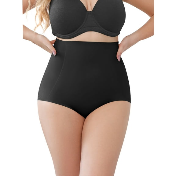 DODOING Tummy Control Thong High Waist Panties Briefs Stomach Shapewear for Women Tummy Control Shaping Panties Seamless Body Shaper Briefs