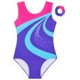 thumbnail image 2 of iiniim Kids Girls Sleeveless Sparkly Gymnastics Leotard Ballet Dance Unitard Biketard and Hair Tie Dancewear Type A 12Y, 2 of 7