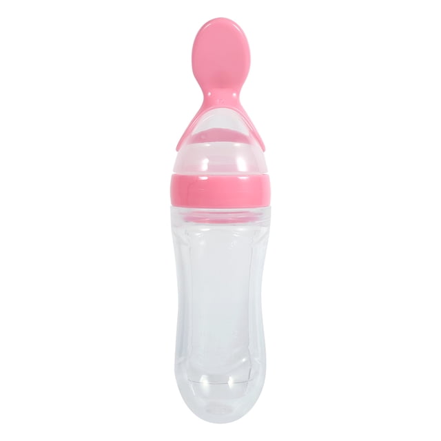 Biberón de silicona para alimentación de bebés, 90 ml, biberón de cereales para bebés y niños pequeños, biberón de rendimiento confiable