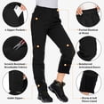 thumbnail image 4 of FEN AI Women's Fleece Lined Snow Pants Water Repellent Insulated Softshell Pants Outdoor Snow Ski Pant Winter Warm Hiking Trousers Black, 4 of 9