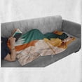 thumbnail image 5 of Japanese Soft Flannel Fleece Throw Blanket, Folkloric Graphic with Themed Doodle Clouds Mountain Pig Cherry Blossom, Cozy Plush for Indoor and Outdoor Use, 70" x 90", Multicolor, by Ambesonne, 5 of 5