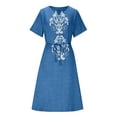 thumbnail image 4 of ATENAR Ladies Dresses Lightweight Printed Dresses Fashion Dress Blue XL, 4 of 8