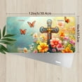 thumbnail image 2 of License Plate, Cross among Flowers and Butterflies Decorative Front,Personalized Stainless Steel License Plate Cover For Men Women,12.2" X 6.2", 2 of 6