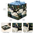 thumbnail image 3 of Swan Foldable Clothes Storage Basket Organizer Bin with Handle, 10.8"x10.5"x10.6" Large Capacity, 3 of 6