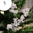 thumbnail image 4 of Beautynvta Christmas Silver Glitter Berries Stems for Christmas Tree Decoration, 8.6'' Artificial Christmas Berry Picks for DIY Crafts Wreath Garland Xmas Tree Topper Decor, 4 of 6