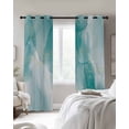 thumbnail image 3 of Turquoise Ombre Marble Blackout Curtains 84 Inches Long for Bedroom,Yellow Modern Geometric Abstract Art Thermal Insulated Room Darkening Black Out Curtain Panels Grommet Drapes for Living Room, 3 of 8