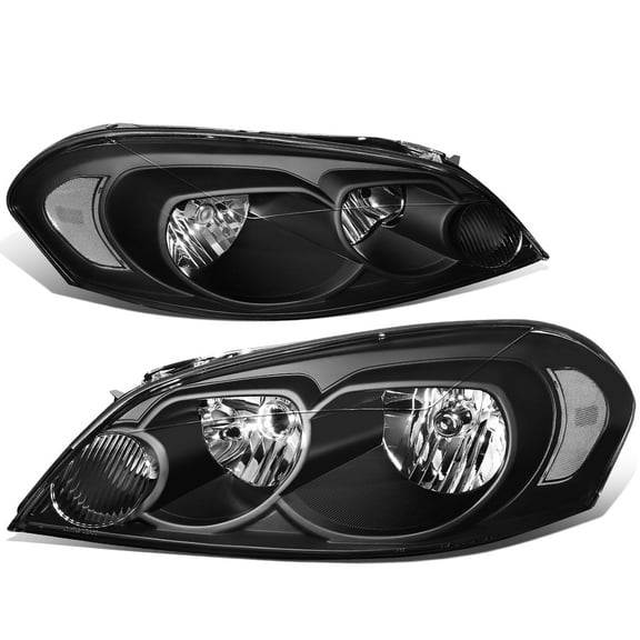 DNA Motoring For 06-16 Chevy Impala Monte Carlo Black Clear Corner Headlight Lamp Pair